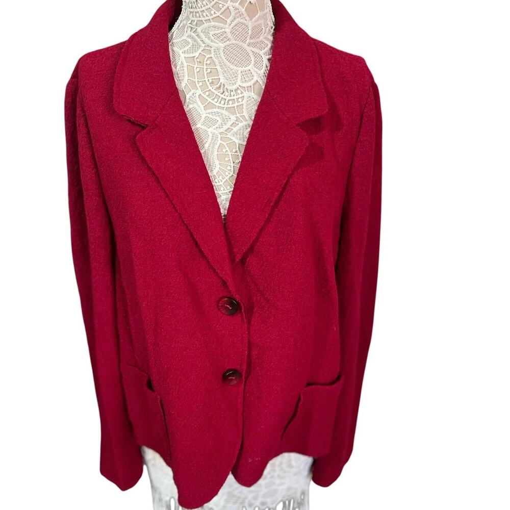 J.Jill Women’s Red Wool Blend Jacket/Blazer- XL – Cozy, Classic, Elegant